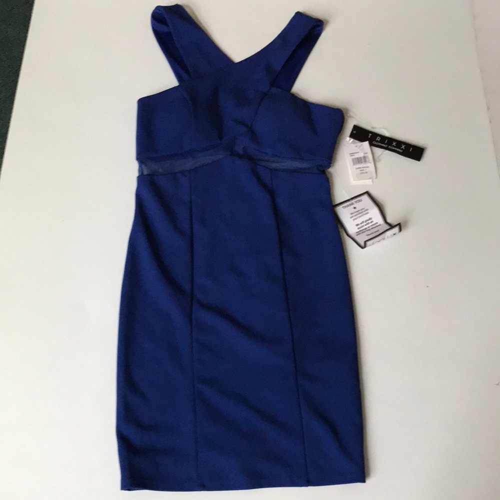 New stretchy bodycon size 7 Trixxi cobalt blue Core social dress